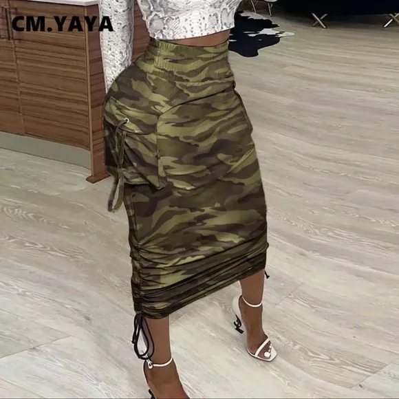 Camo Midi Skirt - Picture 1 of 4